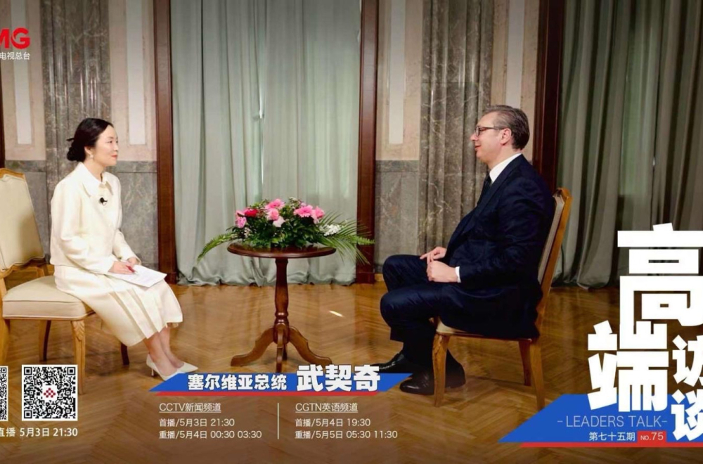 Gledalo ga 300 miliona ljudi; Vučićev intervju za kinesku televiziju izazvao veliko interesovanje FOTO