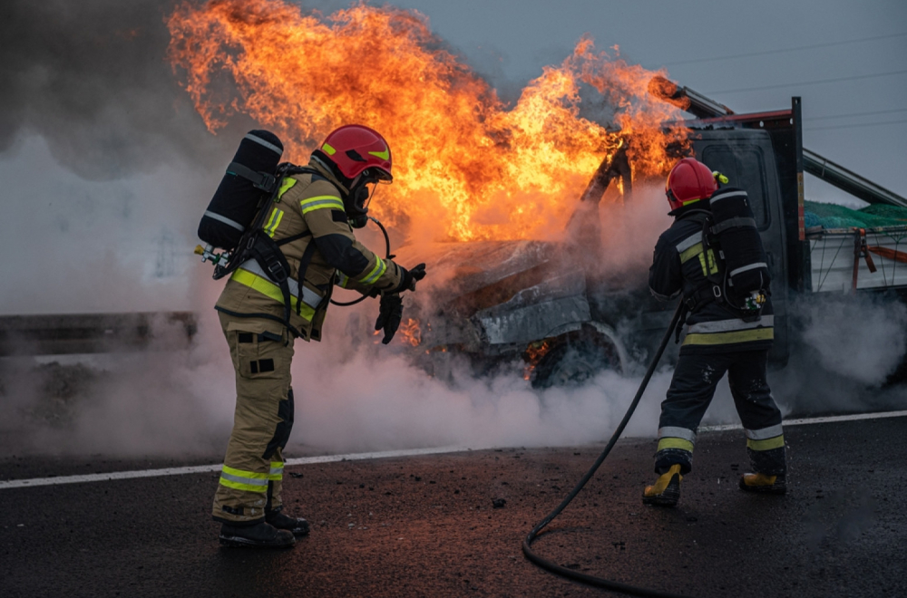 Zapalio se automobil na Novom Beogradu VIDEO