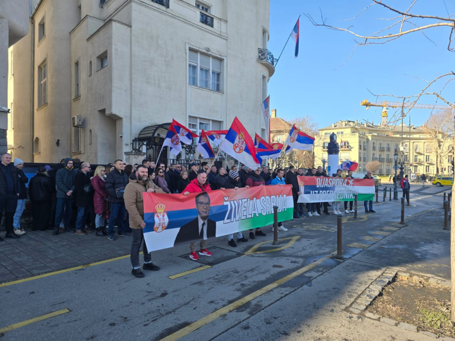 Živela Srbija!; Srbi u Mađarskoj dali podršku predsedniku Vučiću FOTO