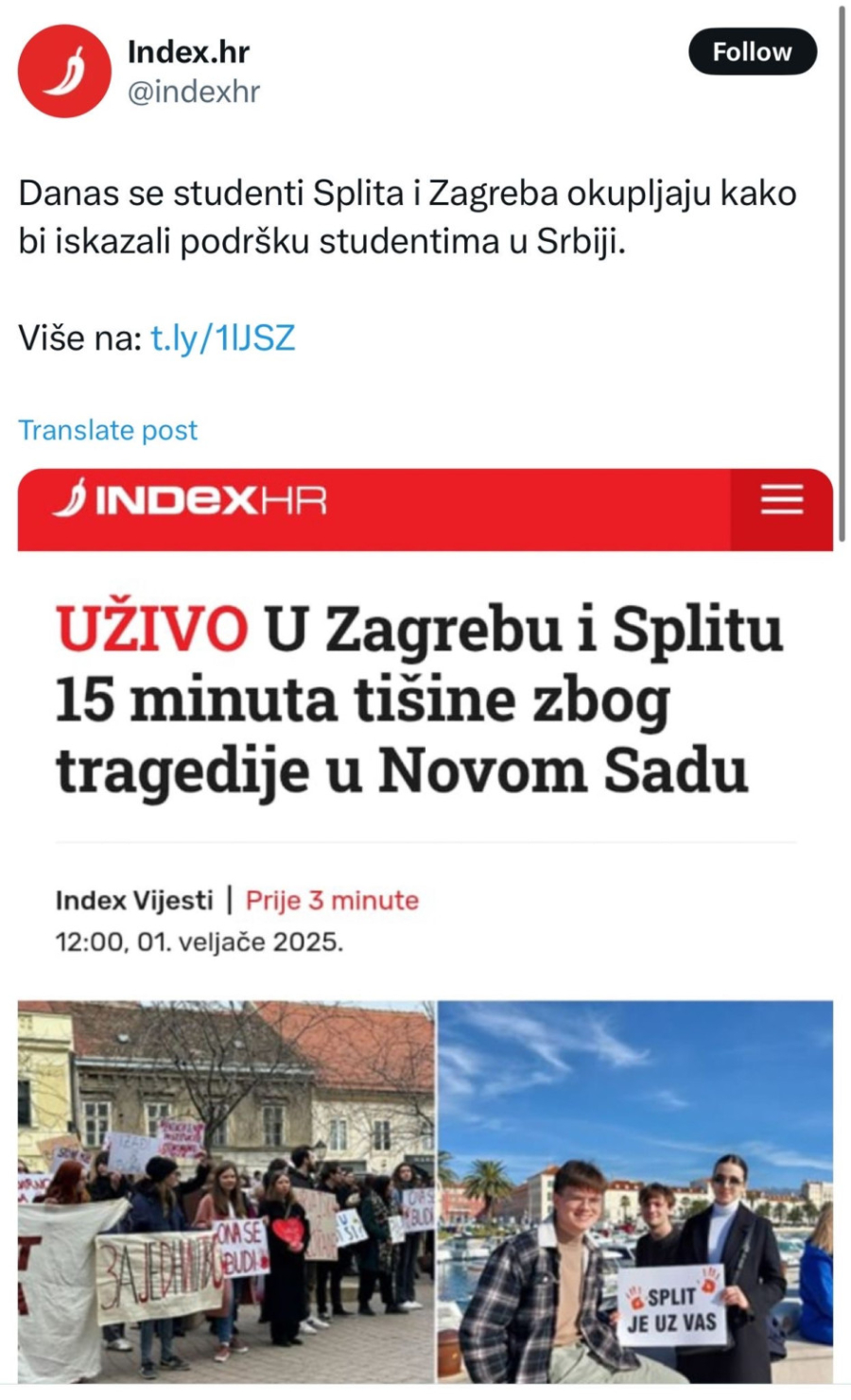 Hrvatska stala uz studente u blokadi: Okupljaju se na skupovima podrške FOTO