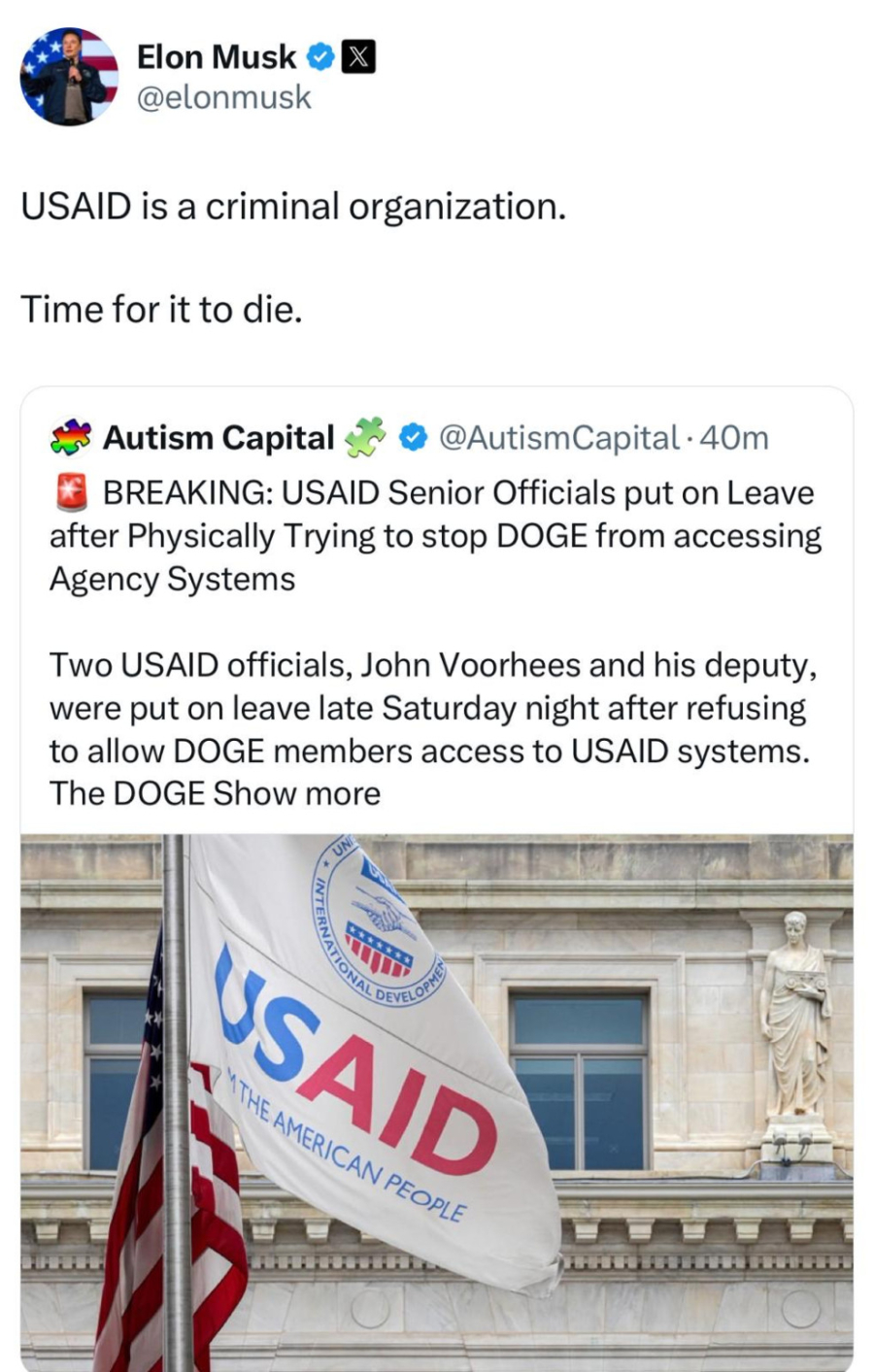 USAID je kriminalna organizacija, vreme je da umre; Mask uzburkao svetsku javnost FOTO