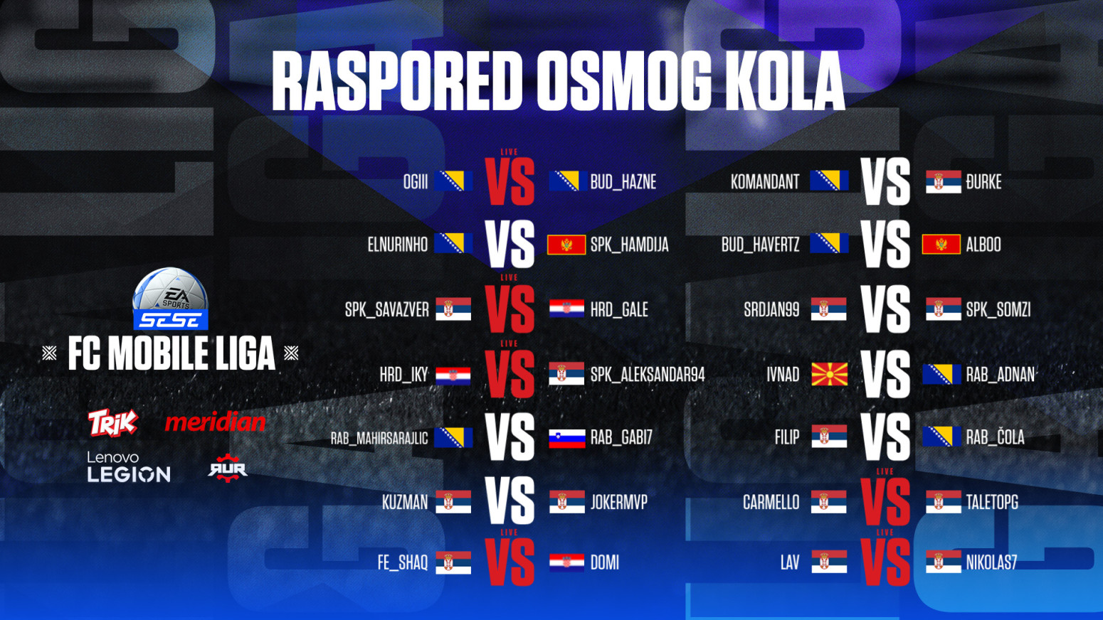 SESE FC Mobile Liga se vraća! Pratite 7. kolo 08.02. od 19:00!