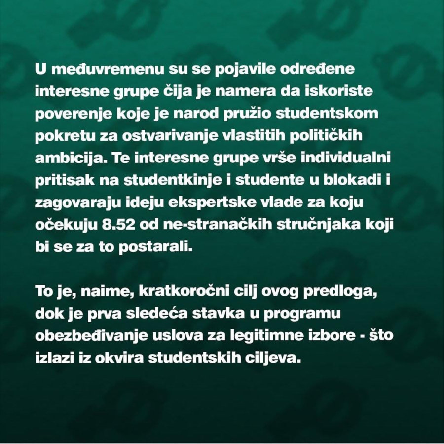 Studenti odjavili opoziciju i ProGlas FOTO
