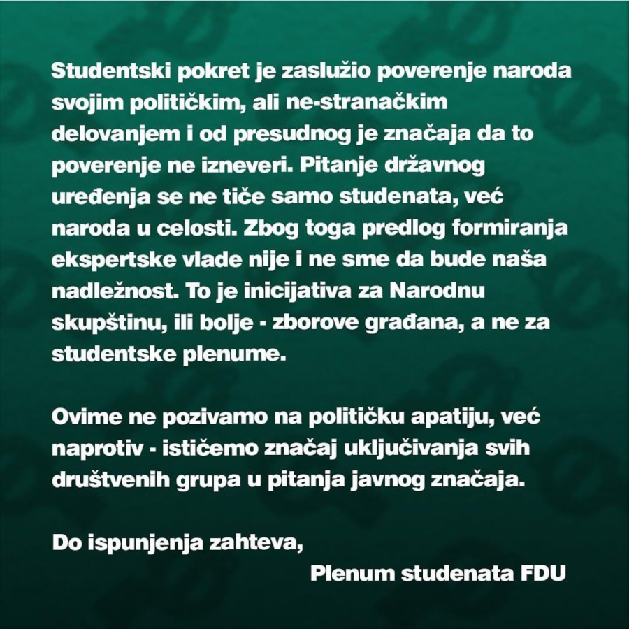 Studenti odjavili opoziciju i ProGlas FOTO