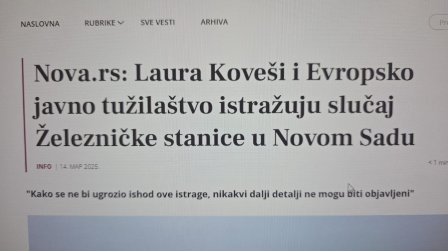 Antisrpski mediji uhvaćeni u laži: Laura Koveši u izveštaju nije spomenula Železničku stanicu