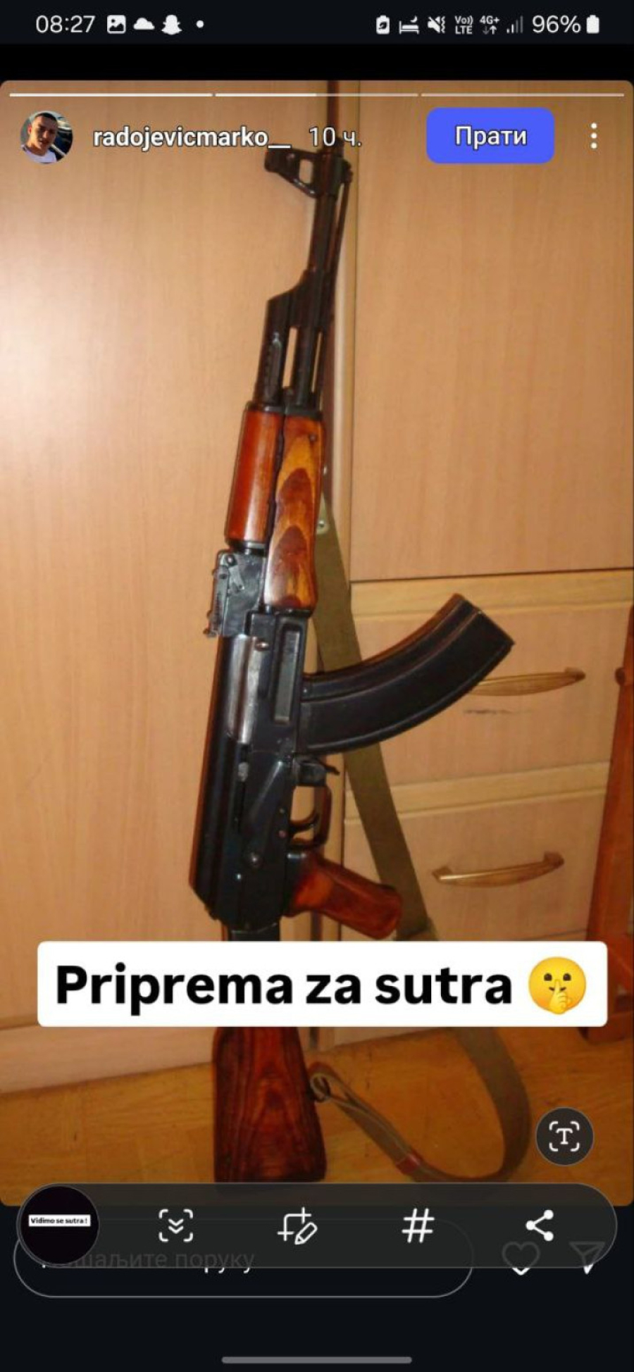 Tužilaštvo policiji izdalo nalog: Hitno identifikovati blokadera koji je objavio sliku puške FOTO