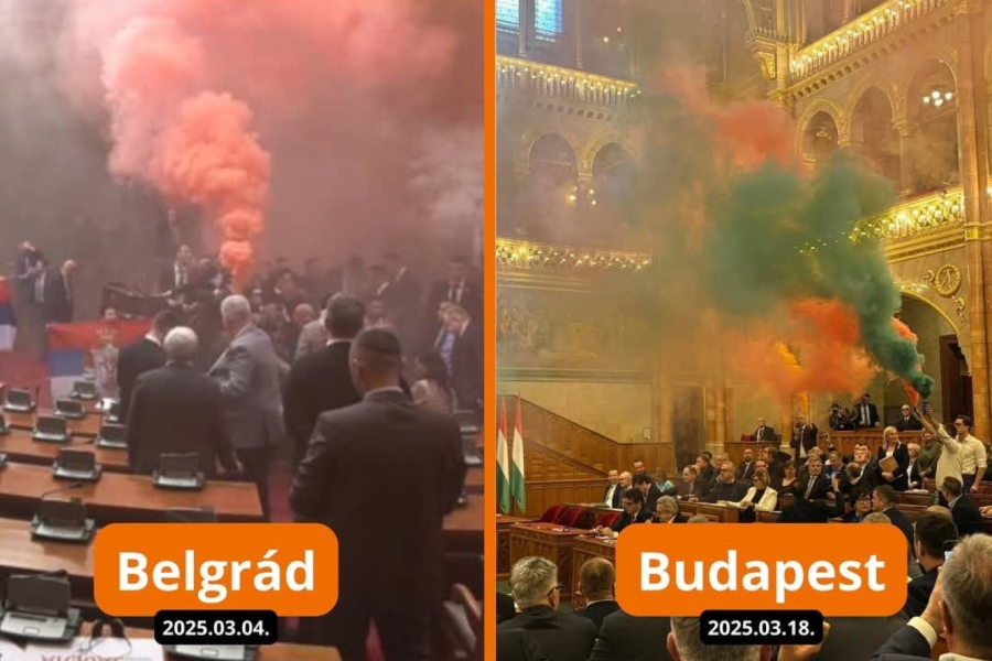 Ponovili scenario iz Beograda; Haos u parlamentu Mađarske, Orbana ruše kao i Vučića FOTO