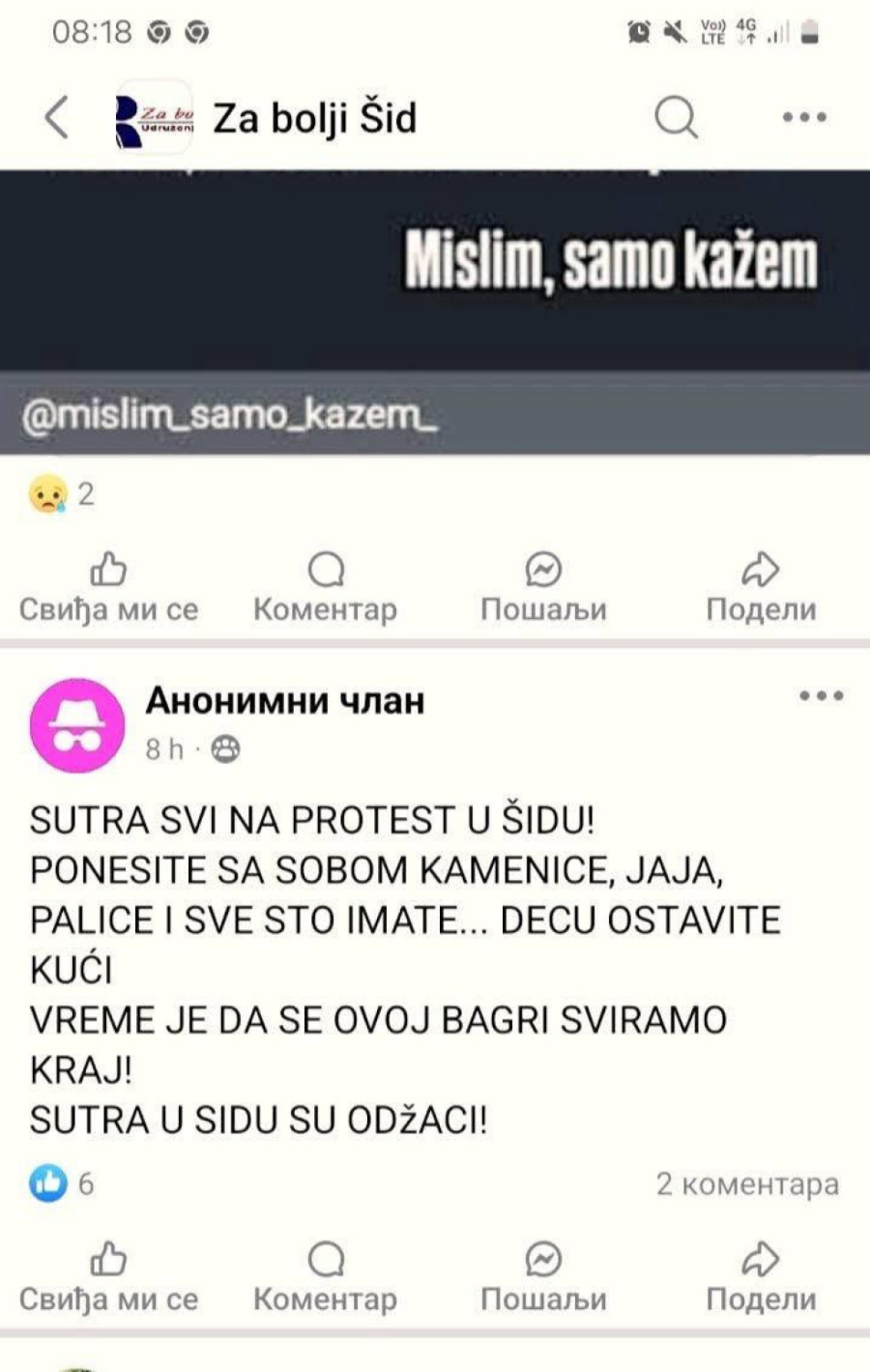 Planiraju terorisanje građana: Ponesite kamenice, jaja, palice – decu ostavite kod kuće FOTO