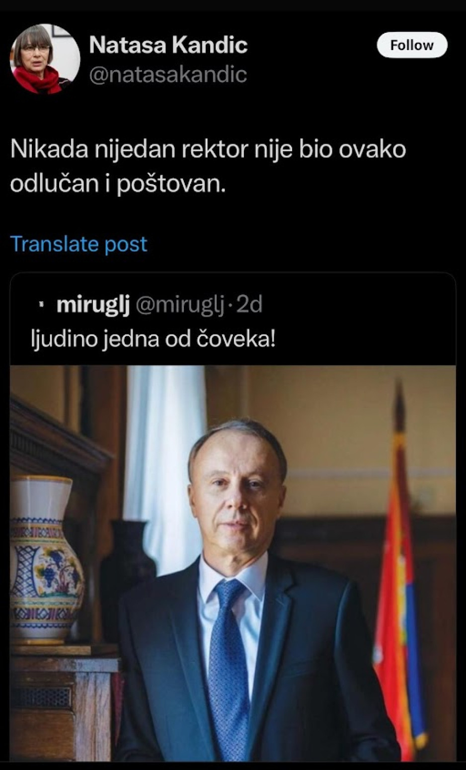 Kandić oduševljena rektorom Đokićem FOTO