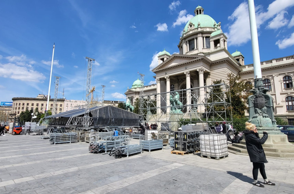 Preparations for the rally "We will not give Serbia" are underway: Stages are being set up in three locations