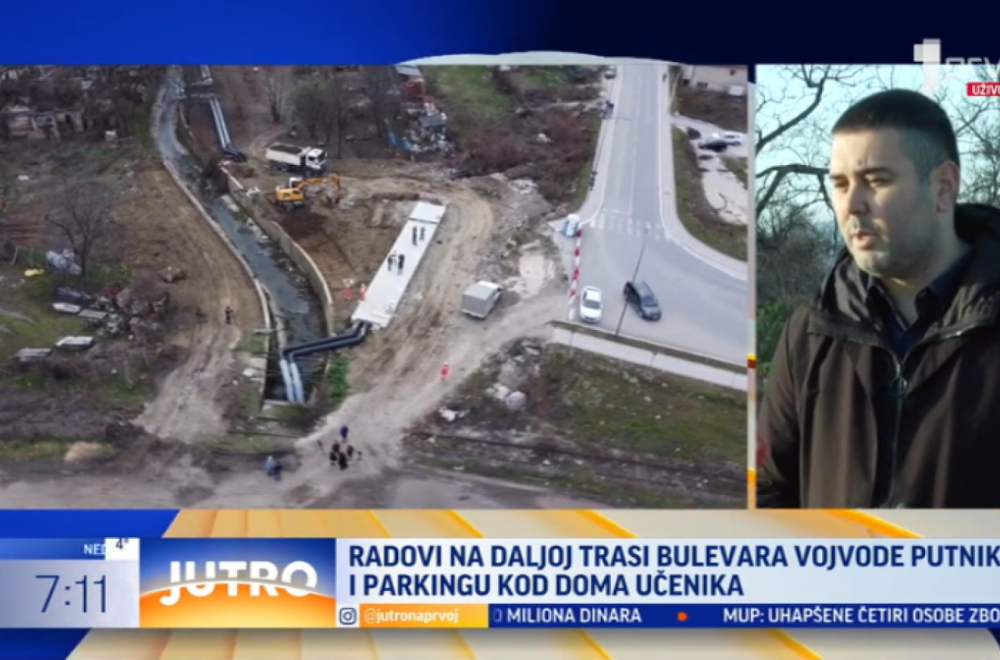 Radovi u punom jeku: Proširuje se Bulevar Vojvode Putnika, kao i parking prostor u centru Čačka VIDEO