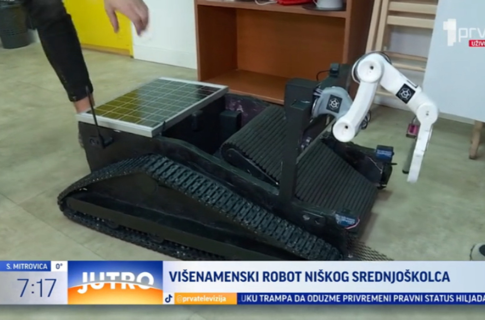 Niški srednjoškolac izumeo robota za prikupljanje opasnog otpada VIDEO