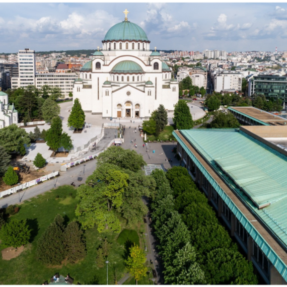 Završen prvi deo radova ispred Hrama Svetog Save FOTO