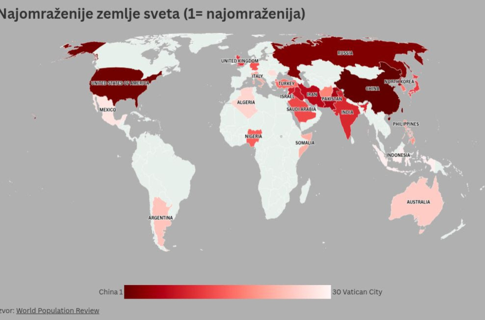 Deset najomraženijih zemalja na svetu: Možete li da pretpostavite koje su? MAPA