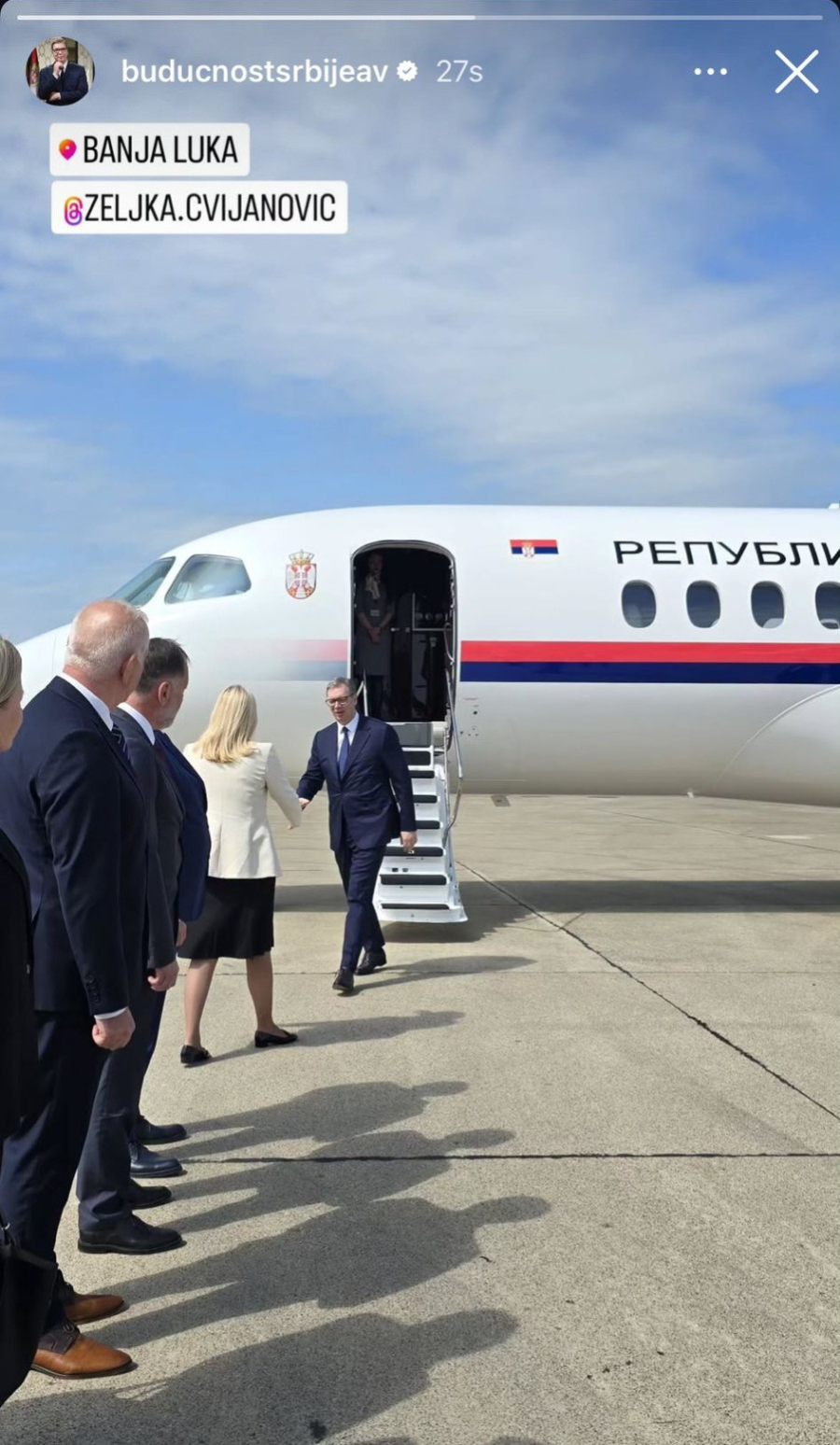 Vučić stigao u Banjaluku: Dočekala ga Željka Cvijanović FOTO