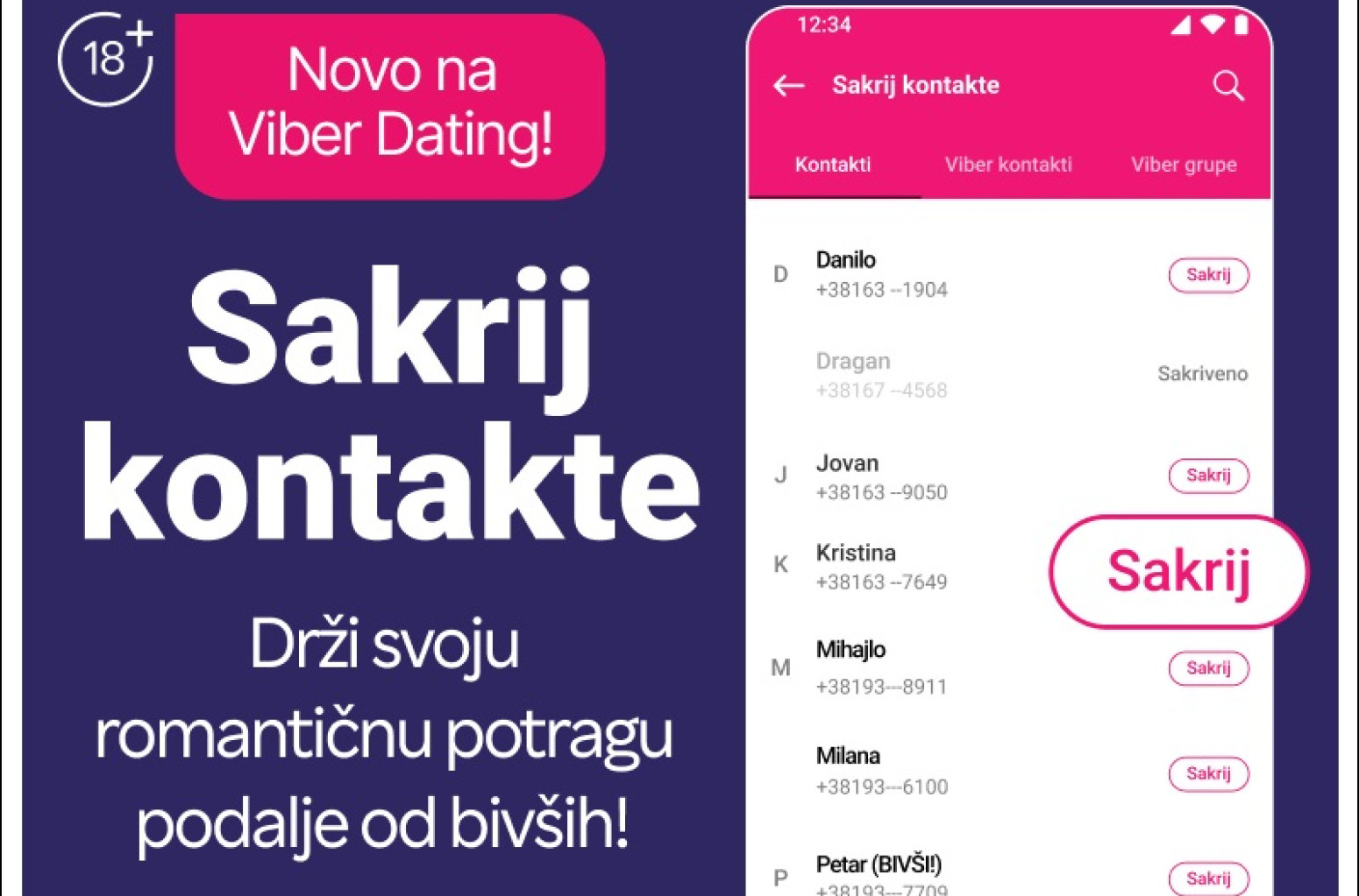 Sakrij kontakte: Viber dating ima novu funkciju