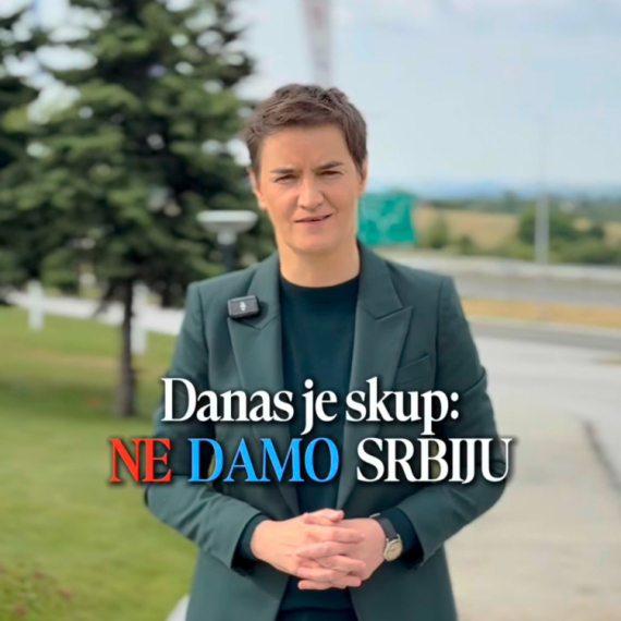 Brnabić: Danas je taj dan – danas je skup "Ne damo Srbiju"; Danas kažemo stop teroru, mržnji i nasilju VIDEO