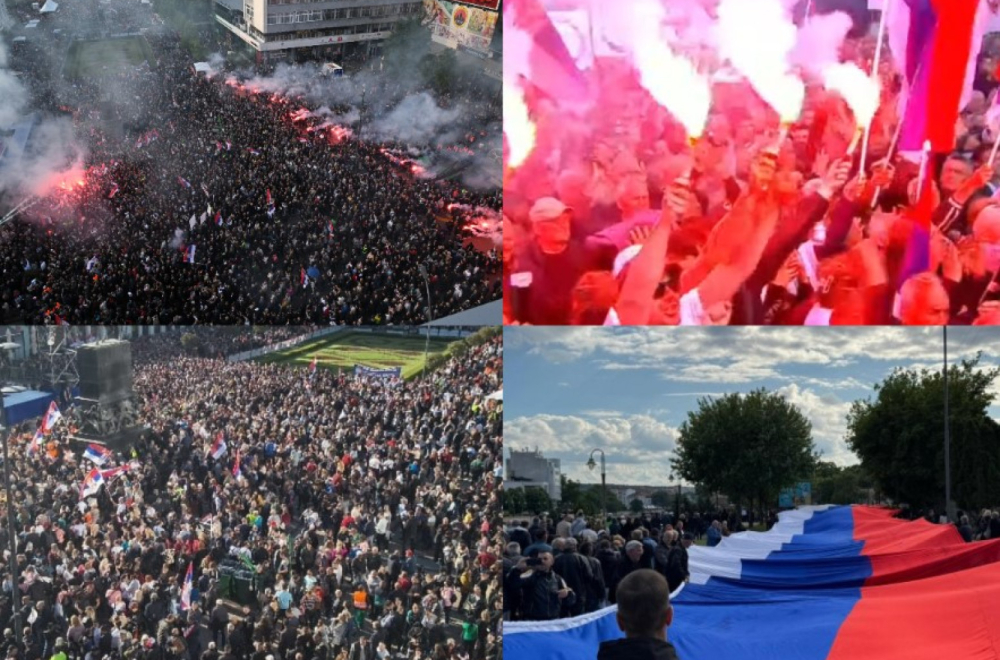 The longest flag of Serbia unfurled; Magnificent images; "We will not stop" PHOTO/VIDEO
