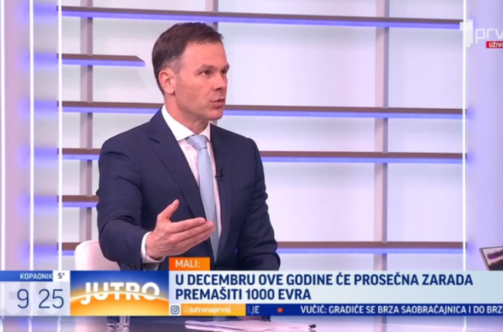 Mali za TV Prva: "Od januara veći minimalac, idemo na 650 evra"; "Prosečna penzija biće 490 evra"