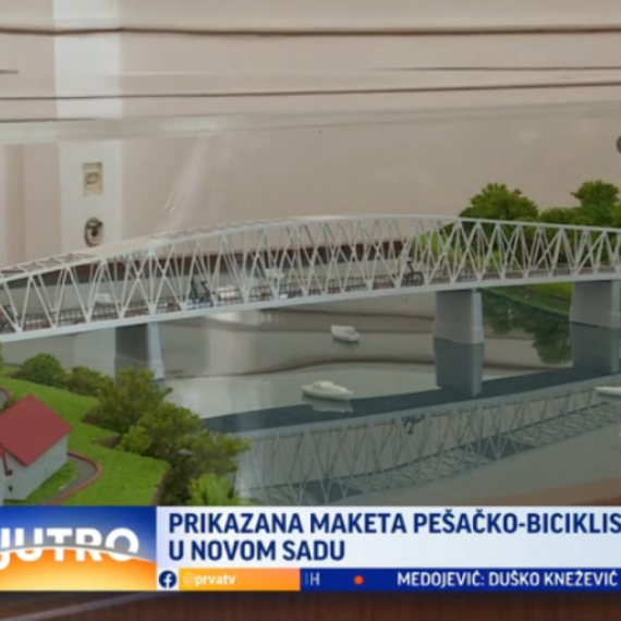 Prikazana maketa novog pešačko-biciklističkog mosta u Novom Sadu VIDEO