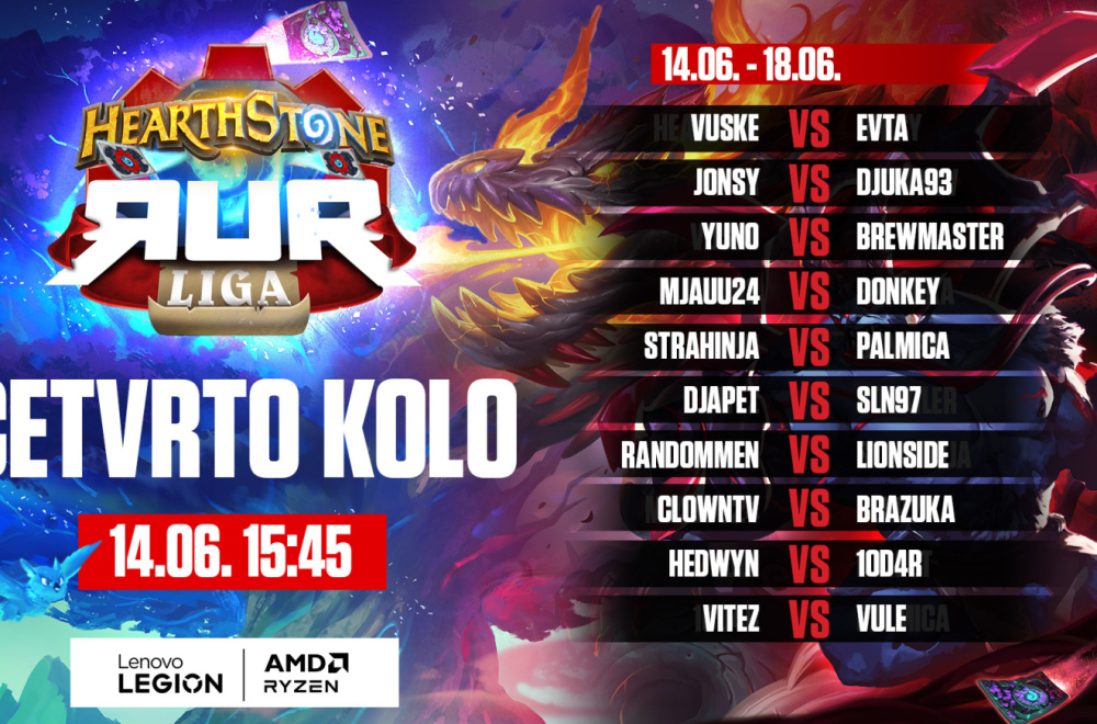 Pred nama je 4. kolo RUR Letnje Hearthstone Lige!