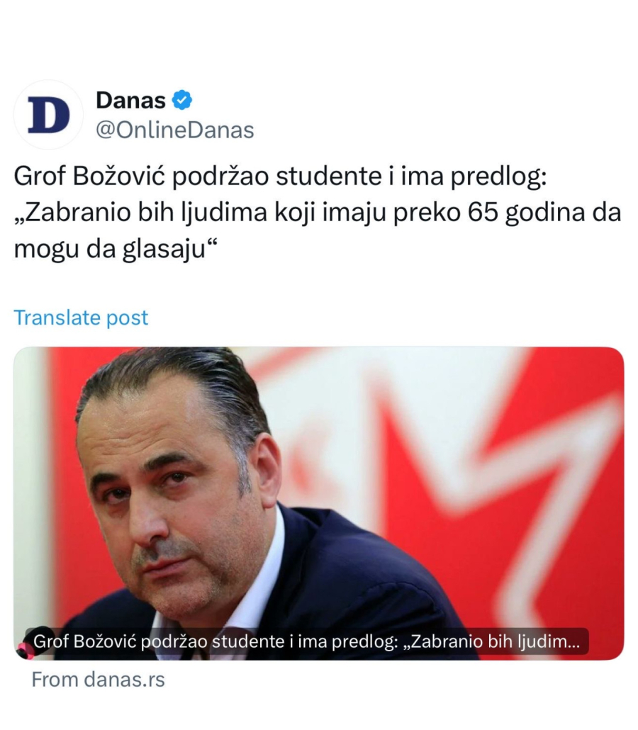 Crnogorski blokader poručio: Ne sviđa nam se što penzioneri vole svoju Srbiju FOTO