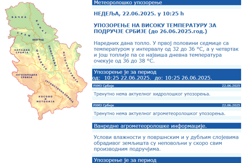 Pakleni talas stiže u Srbiju: Temperatura će biti +40 stepeni; Meteorolog upozorio na opasnu pojavu