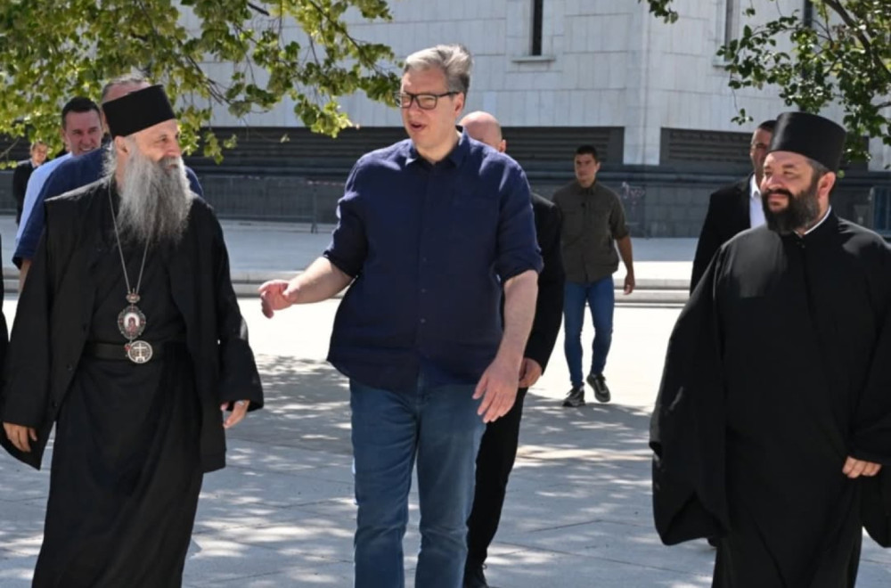 Vučić sa Muhinom u Hramu Svetog Save: Umetnički podvig i most koji povezuje naše narode FOTO