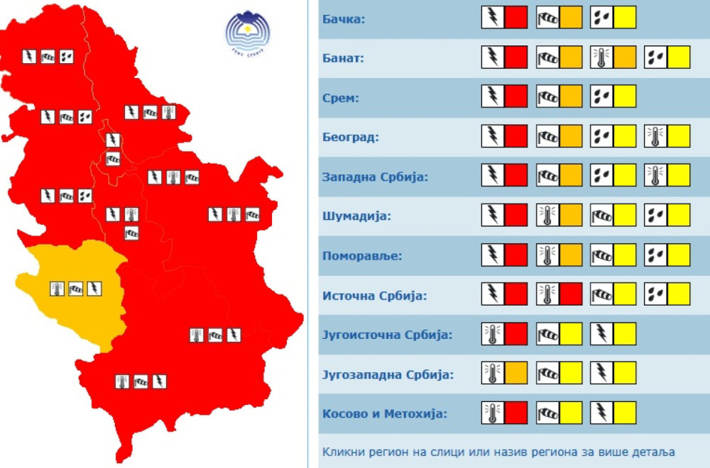Srbija gori u crvenom; Cela zemlja u opasnosti; I MUP je poslao poruku: Upozoravamo vas FOTO