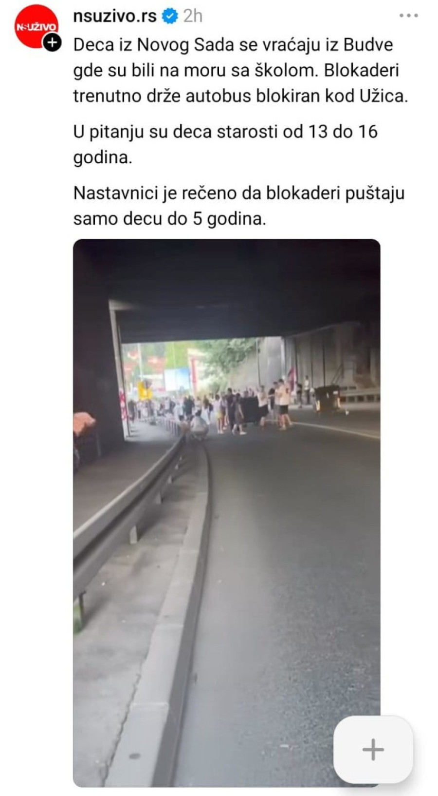 Teror kod Užica: Blokaderi nisu dozvolili da prođe autobus pun dece, maltretiranje trajalo satima VIDEO