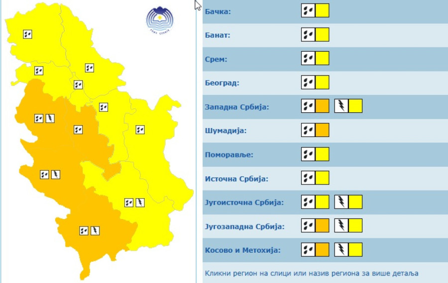 Najnovije upozorenje RHMZ za Srbiju: Sručiće se... FOTO