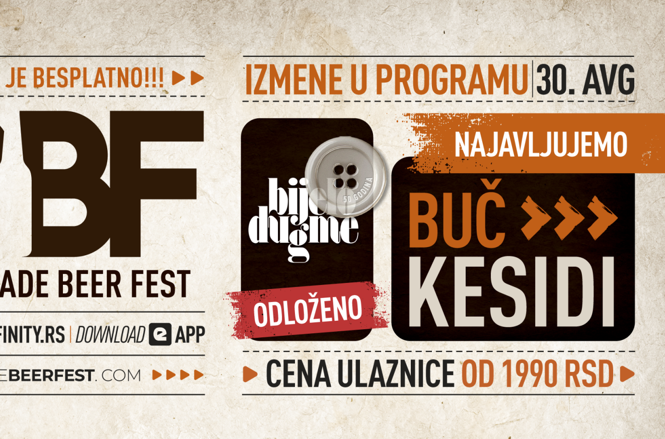Odložen koncert Bijelog Dugmeta 30. avgusta na Belgrade Beer Festu: Ovo je novi datum koncerta