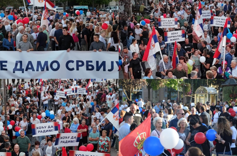 Vršac je ustao; Građani poslali jasnu poruku: "Dosta nam je blokada, ne damo Srbiju" FOTO
