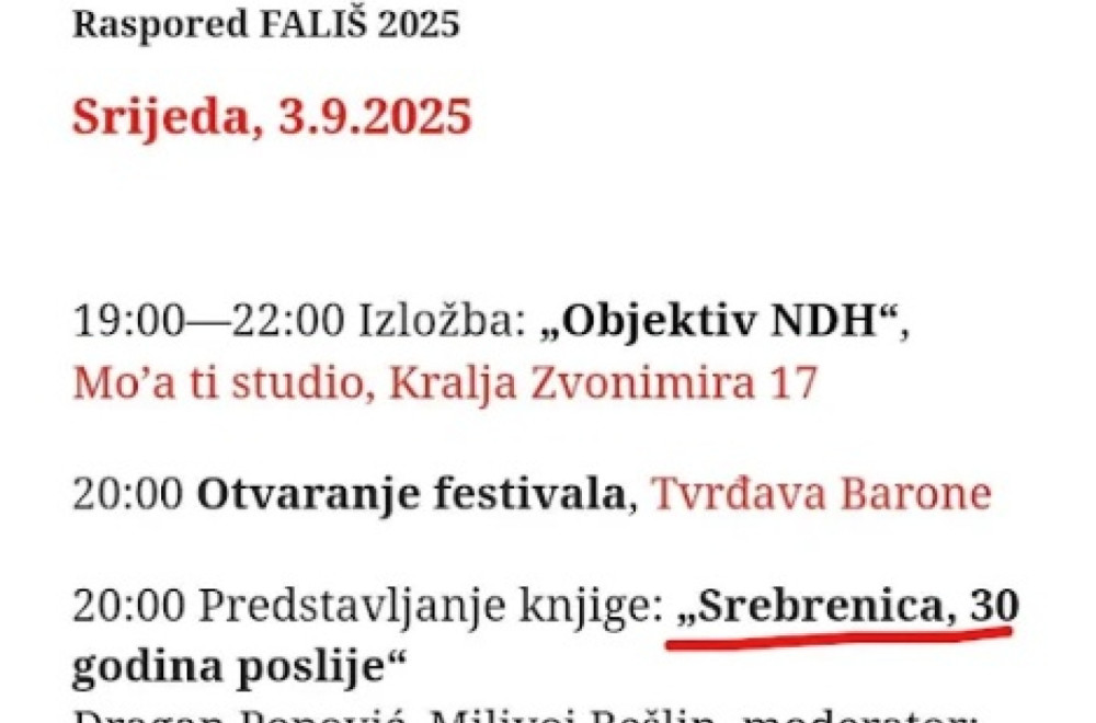 Gruhonjić i Popović u Šibeniku "objašnjavaju" kako su Srbi genocidni, a Georgijev se brčka i pljuje po Srbiji