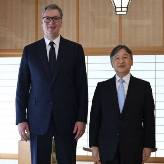 Vučić with Japanese Emperor Naruhito at the Imperial Palace in Tokyo: "Confirmation of deep mutual respect"