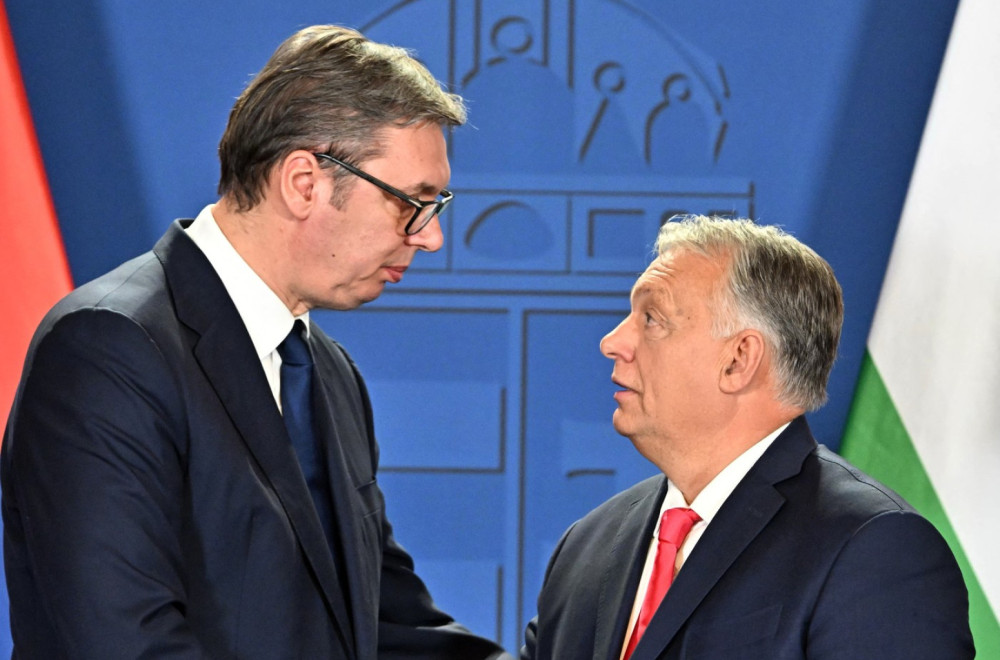 Vučić today in Hungary with Orbán