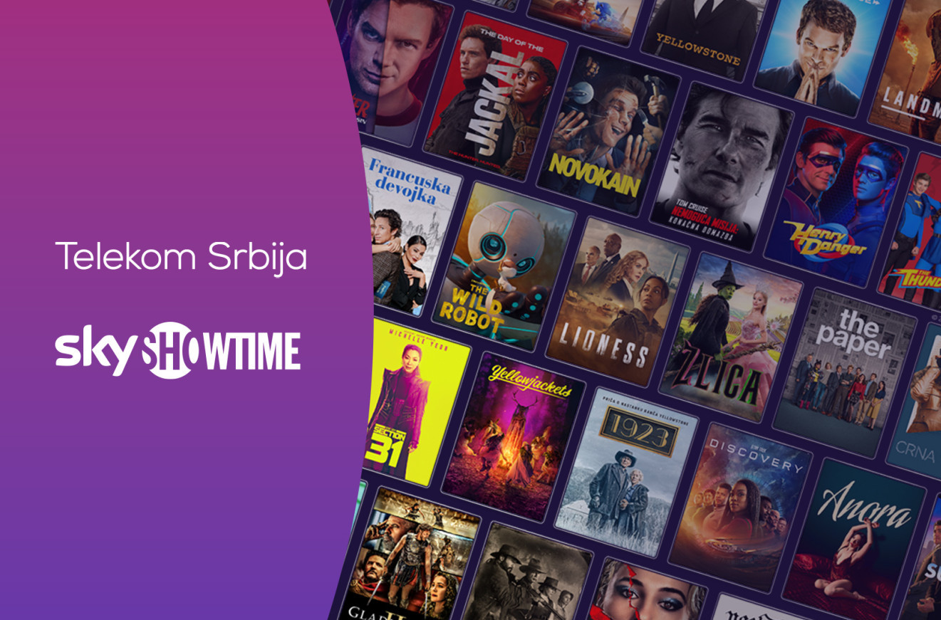 SkyShowtime i Telekom Srbija donose svetski poznate filmove, emisije i originalne serije publici širom Srbije