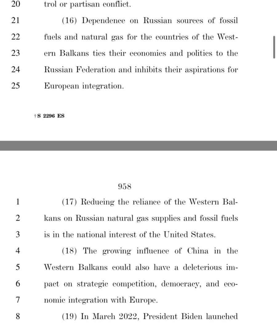 Pressure on Serbia to the breaking point; Removing Russian energy sources from WB is U.S. strategic interest