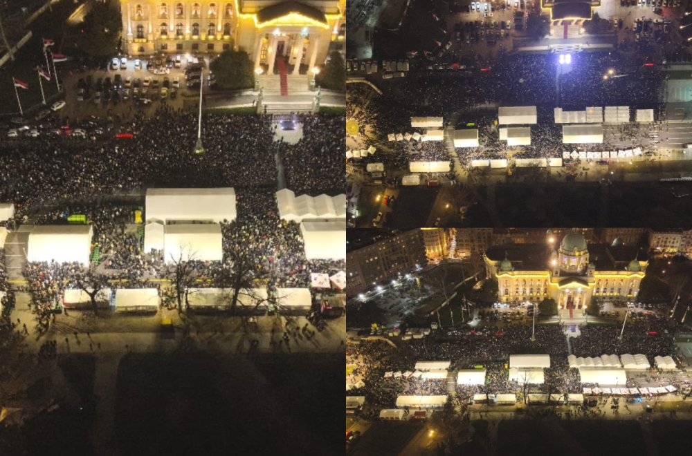 Uklanjaju se šatori iz Pionirskog parka: Okupilo se na desetine hiljada građana; Obratio se Vučić FOTO