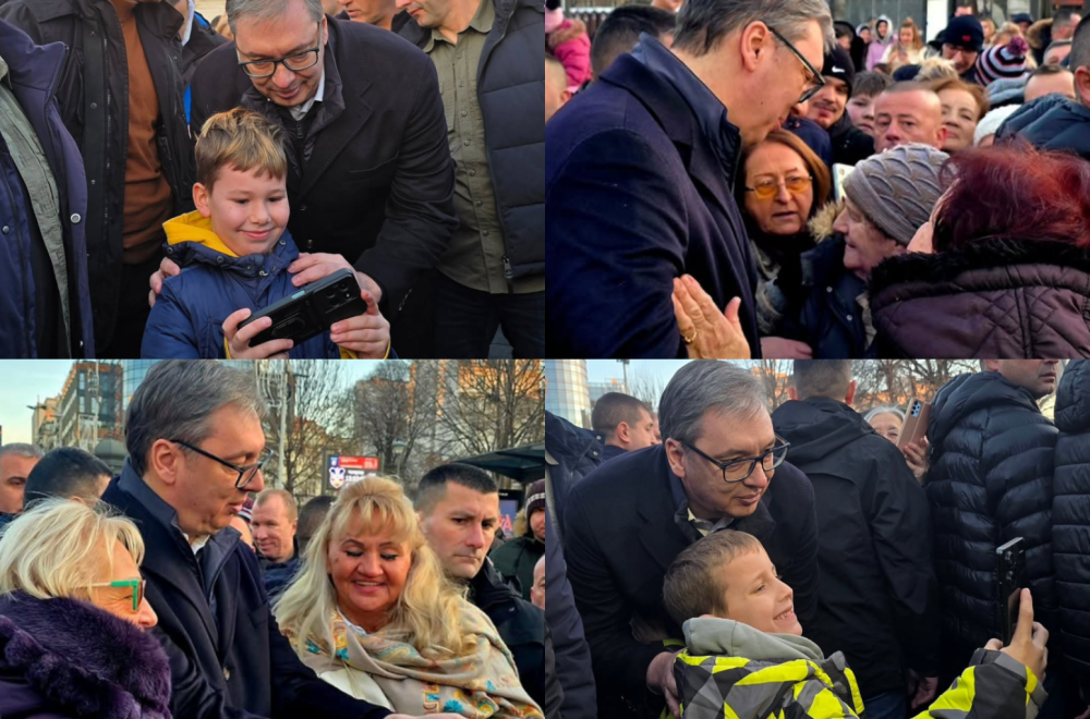 Vučić sa građanima na novogodišnjem bazaru ispred Skupštine; "Srbiju je u 2025. sačuvao narod" FOTO
