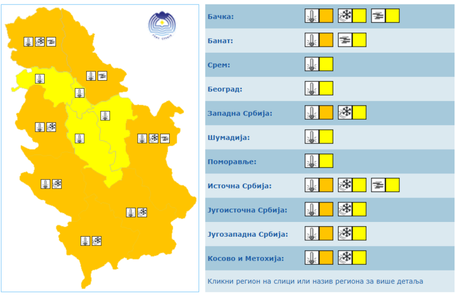 Temperatura pada na -13 stepeni