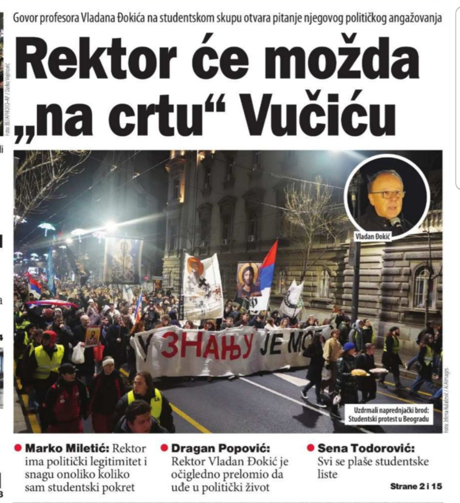 Blokaderski mediji objavili: Rektor Đokić prvi na takozvanoj studentskoj listi – kandiduje se na izborima?