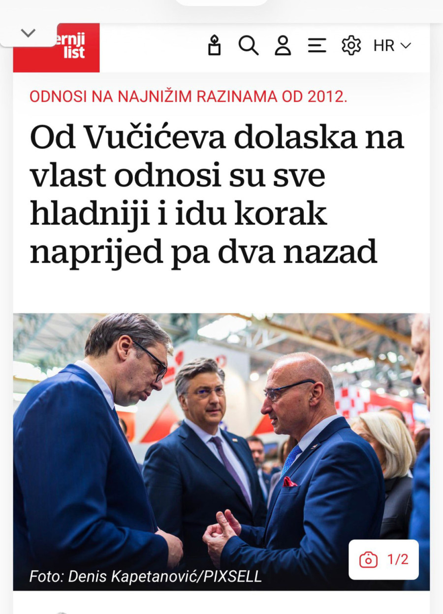 Vučić smeta Hrvatskoj jer je Srbiju uzdigao ekonomski i vojno; Žale za vremenom Tadića, koji im se klanjao
