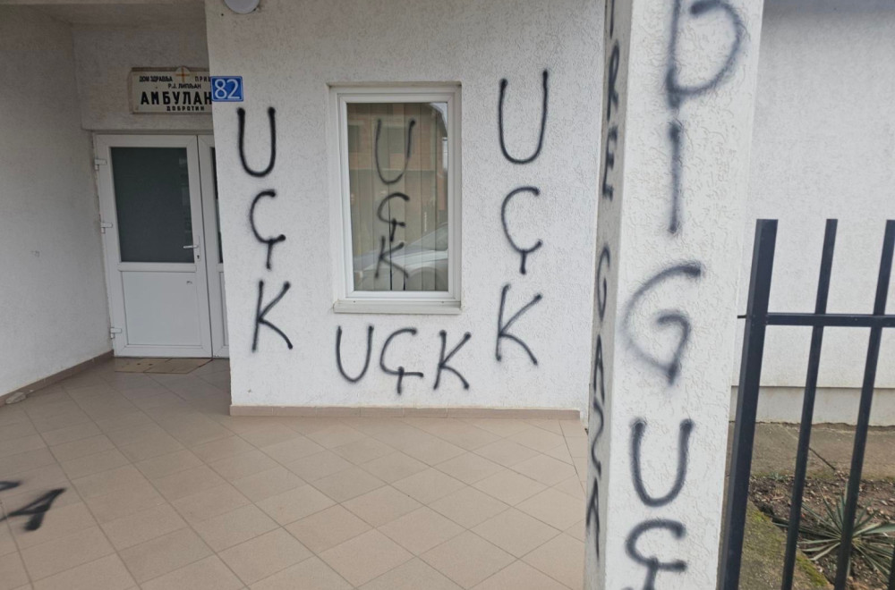 Albanac ispisao UČK grafite na ambulanti kod Lipljana, pa upao u vrtić gde su bila srpska deca FOTO