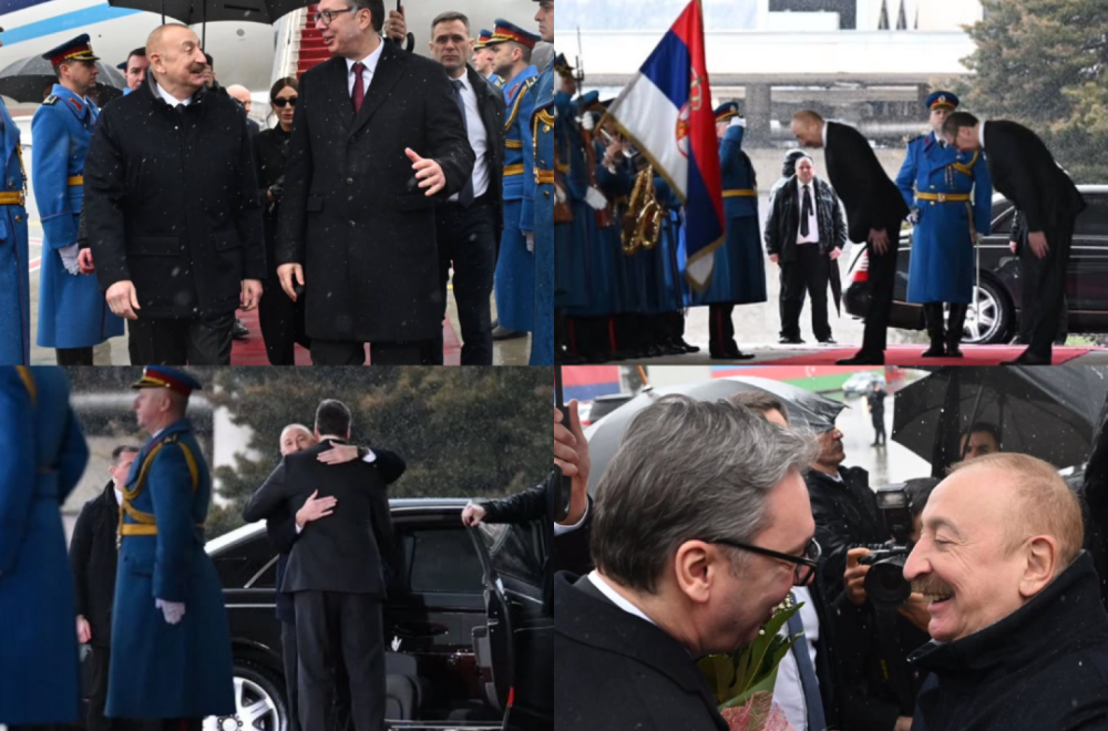 Alijev u poseti Srbiji: Vučić ga dočekao na aerodromu; Upriličena svečanost ispred Palate Srbija FOTO
