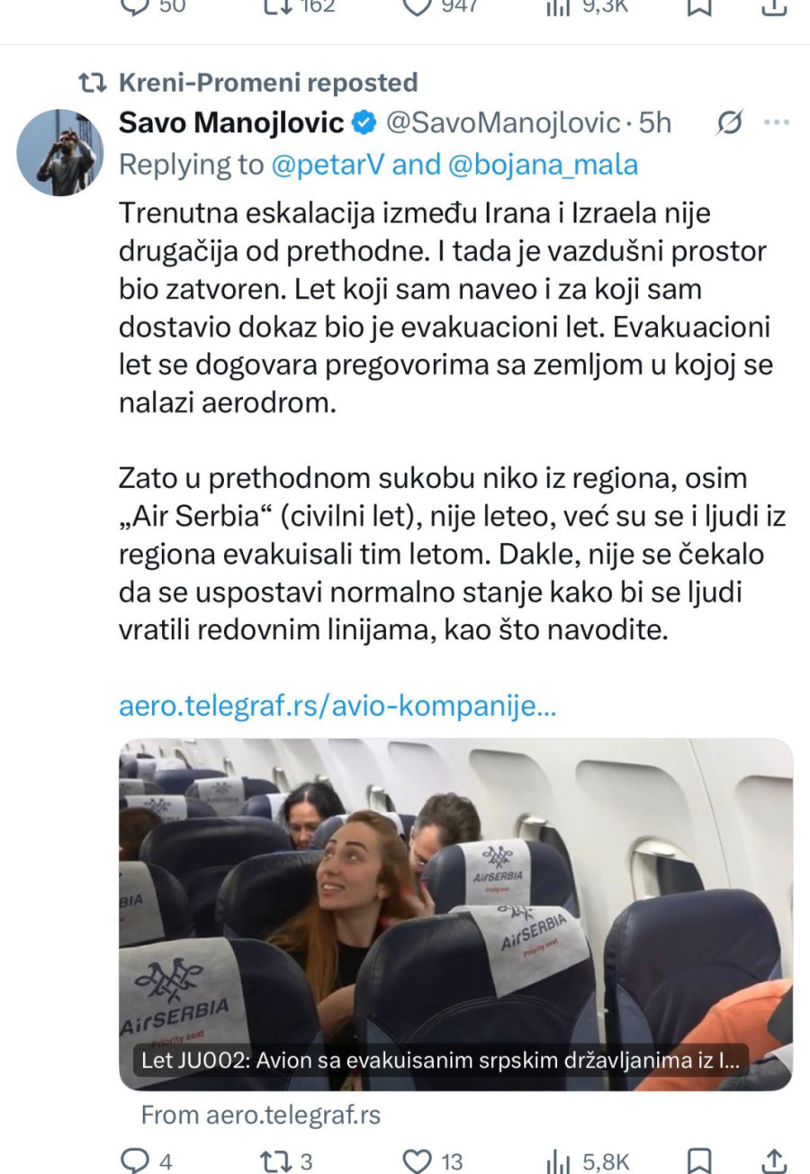 Savo Manojlović pokušava na ratu koji je pogodio Bliski istok da sakupi političke poene FOTO