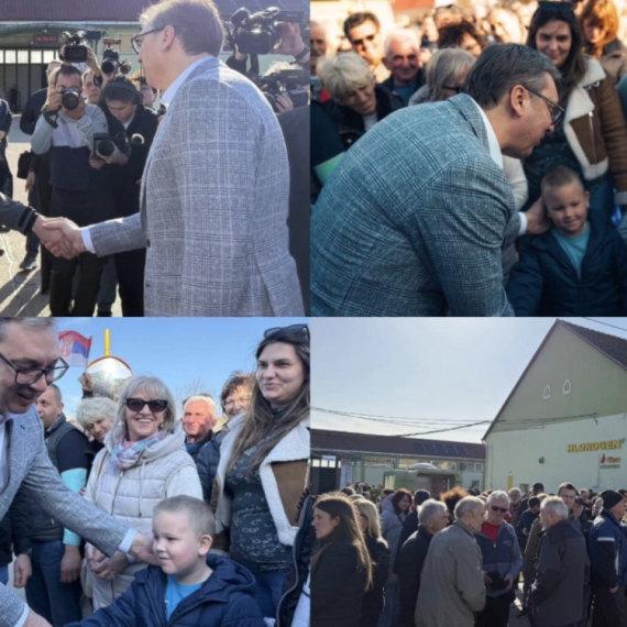 Vučić obišao vinske podrume u Crvenki i crkvu u Sivcu; Na velikom skupu dočekan aplauzima