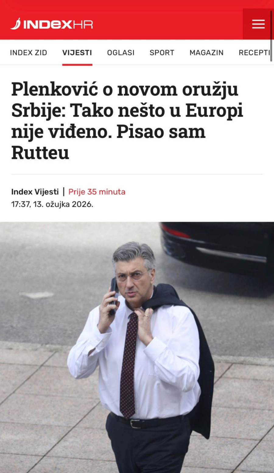 Plenković o srpskom naoružanju; To sto je Vučić nabavio, to u Evropi nije viđeno