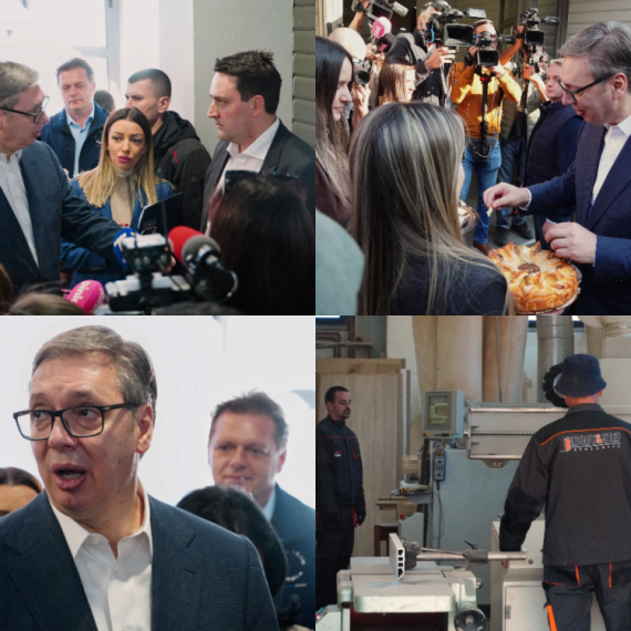 Vučić obišao kompaniju "Bobi Stef": "Programi su zbog vas, da sačuvamo ekonomiju i zaposlimo ljude" FOTO/VIDEO