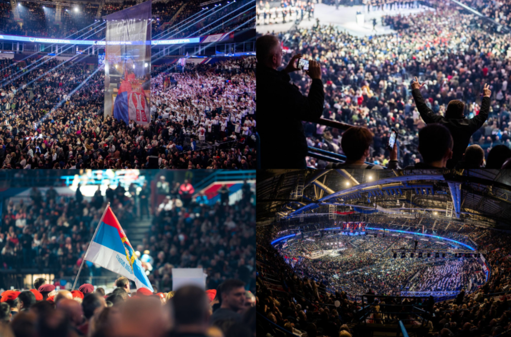 Veličanstveni skup u Beogradskoj areni; Narod u velikom broju došao da pruži podršku Vučiću FOTO